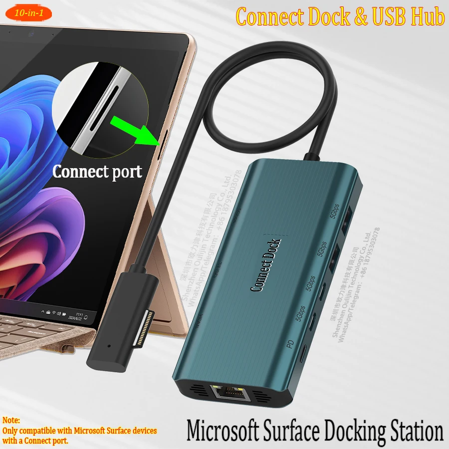 

Connect Dock Multi-USB 3.0 HUB HDMI 4K Surface Pro Docking Station for Surface Pro, Surface Laptop/Studio/Go, Surface Book, Go