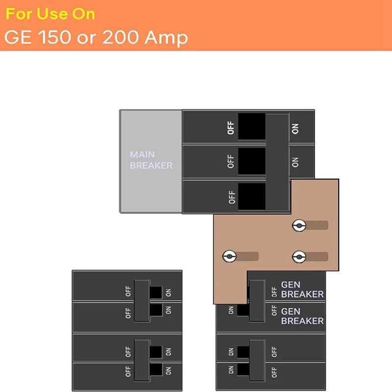 Generator Interlock Kit For 150 Or 200 Amp Panels. 1 1/4Inch Spacing Between Main And Branch Breakers Durable Easy To Use