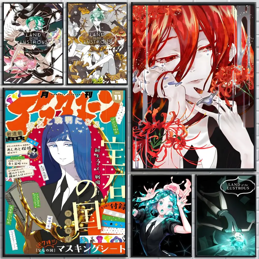 anime l-Land of the Lustrous Poster poster Self-adhesive wall stickers, suitable for room decoration, high-quality printing.