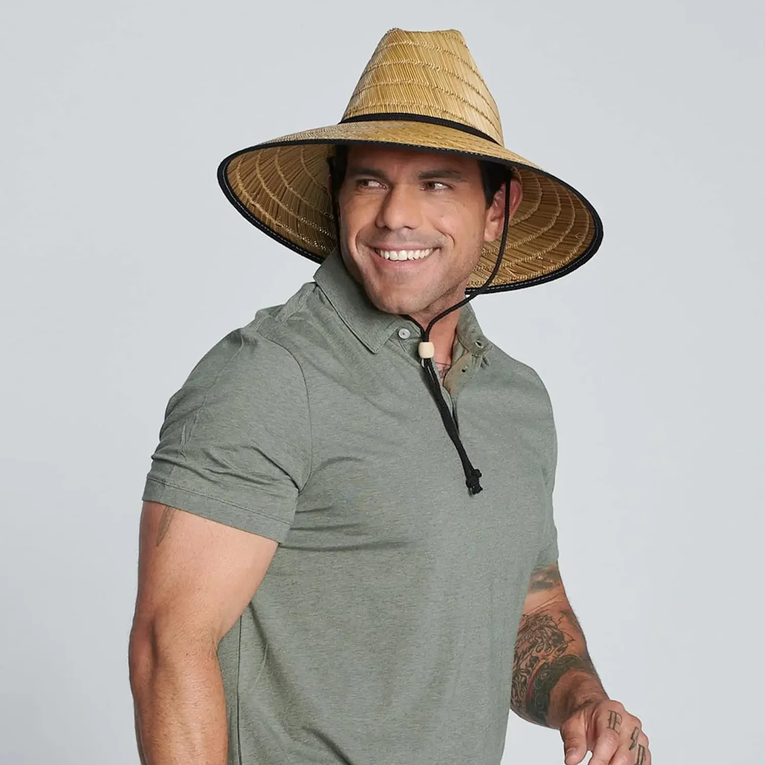 Klassischer handgefertigter Strohhut für Damen und Herren, Rettungsschwimmerhut, Sommer-Strandhut, Outdoor-Sommerhut mit breiter Krempe, Panama-Strohhut, Damen-Sommerhut
