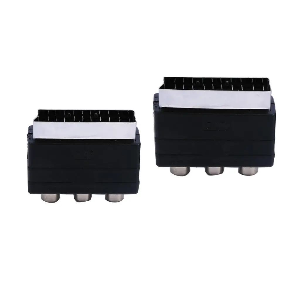 High Quality Hot Male Plug To 3 RCA Female Adapter for TV DVD Adapter Cable Audio Video Accessories SCART Converter