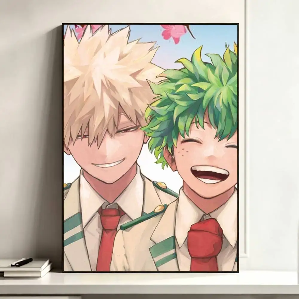 Bakugo Katsuki Midoriya Izuku  Poster High Quality Dorm Living Room Aesthetic Wall Decoration Painting Stickers Gift