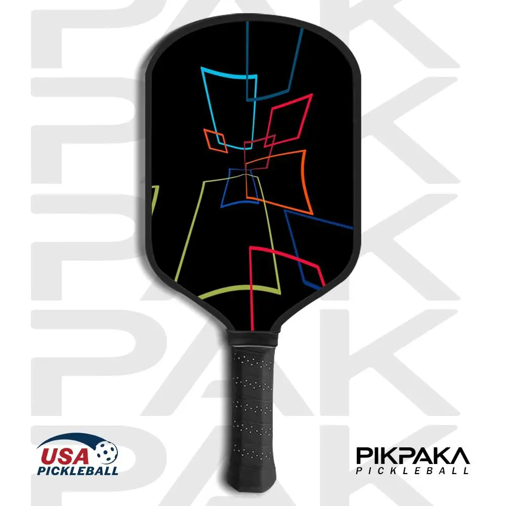 

Rainbow lines Pickleball Paddle USAPA Approved T700 Carbon Fiber Unibody Thermoformed with 16MM Honeycomb Core Power&Spin
