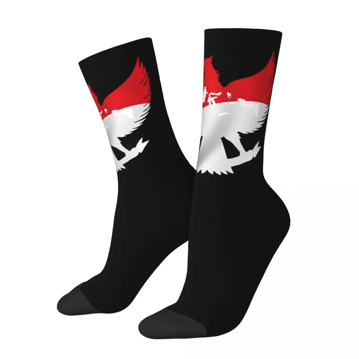 Happy Male Men Socks Casual Garuda Pancasila Eagle Indonesia Indonesian Red White Sock Sport Women's Socks Spring Autumn Winter