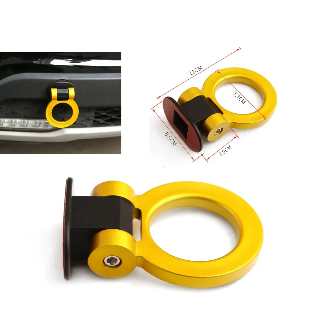 Universal Car Trailer Hooks Sticker Decoration ABS Auto Rear Front Trailer Simulation Racing Ring Vehicle Towing Hook Auto Parts