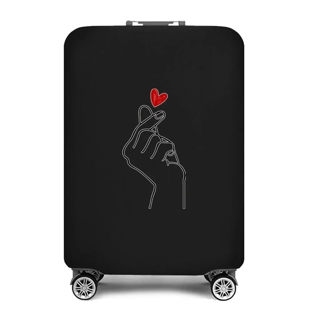ink Watercolor Heart Print Luggage Cover Elastic Suitcase Protector Dustproof Anti Scratch For 18-32 Inch Travel Bag