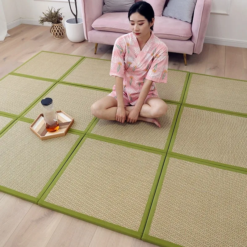 Opvouwbare Japanse Traditionele Tatami Matras Mat Rechthoek Grote Opvouwbare Vloer Rotan Mat Voor Yoga Slapen Tatami Mat Vloeren