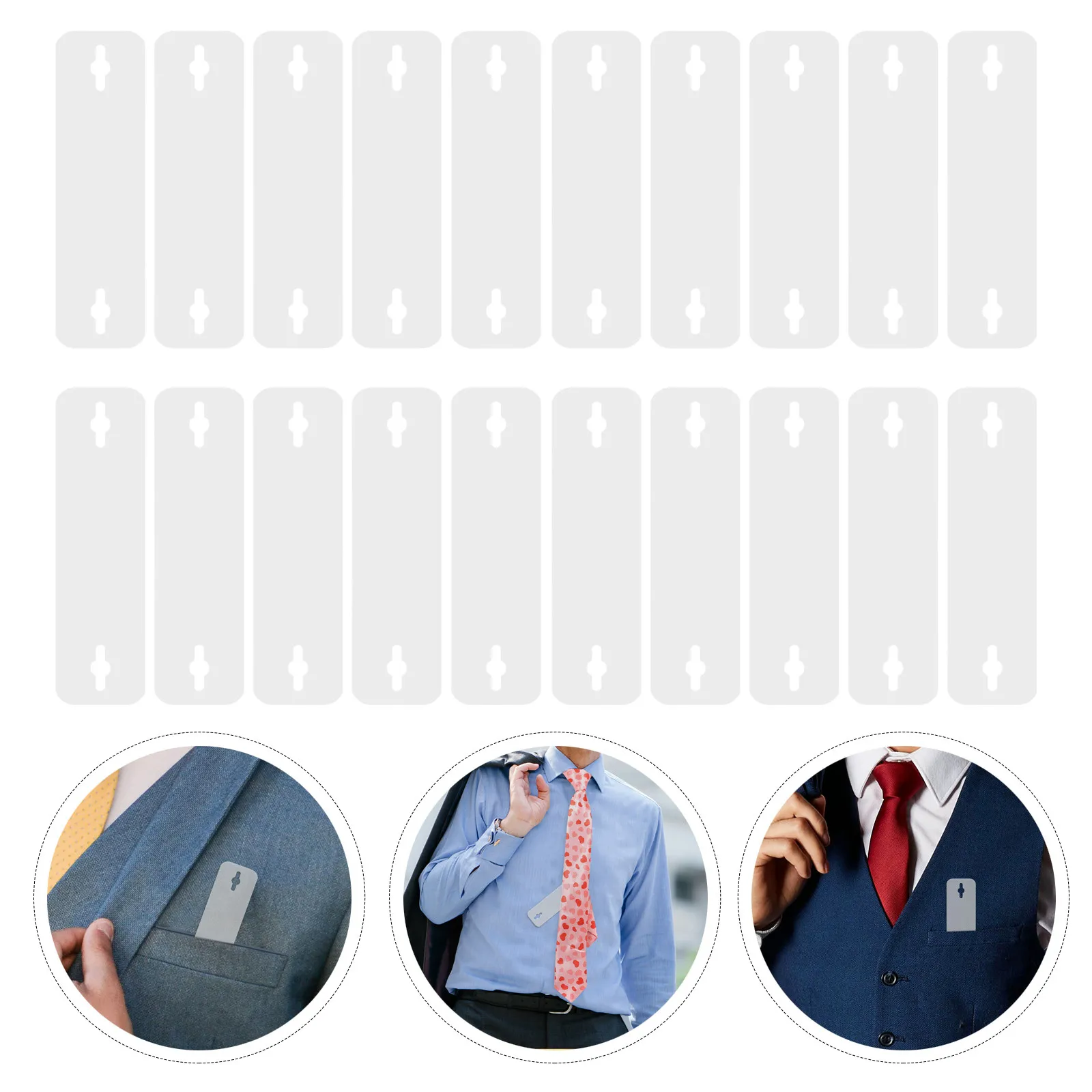 

20Pcs Invisible Tie Stay Transparent Tie Collar Support Insert Necktie Stabilizer for Business Formal Work Shirts