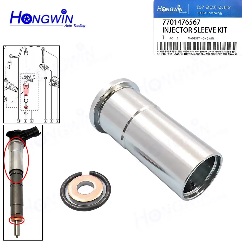 7701476567 8200804536 7701477158 Fuel Injector Sleeve Washer Seal Kit For Renault Espace Grand Scenic Koleos Laguna Latitude