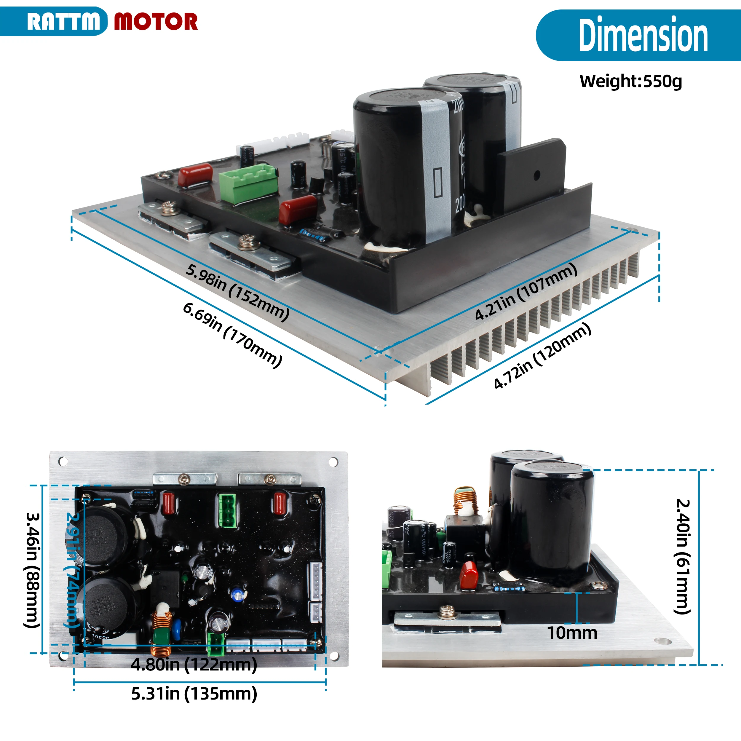 Lathe Brushless spindle motor Controller Board Card Main Board 110V / 220V With braking resistor Or Not