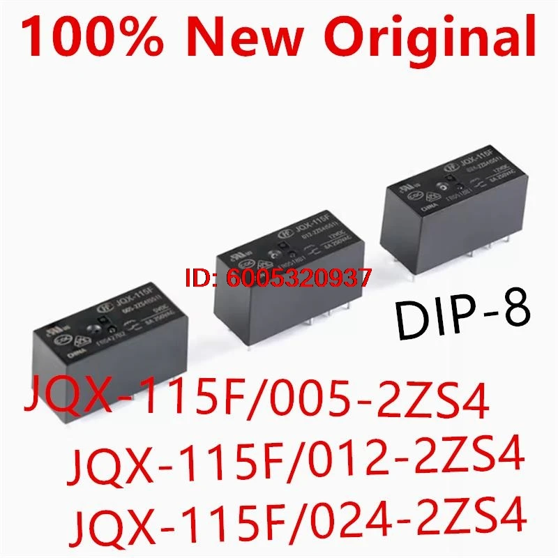 10piece  JQX-115F/005-2ZS4 、JQX-115F/012-2ZS4 、JQX-115F/024-2ZS4  DIP-8 New power relay  JQX-115F-005-2ZS4 、JQX-115F-012-2ZS4