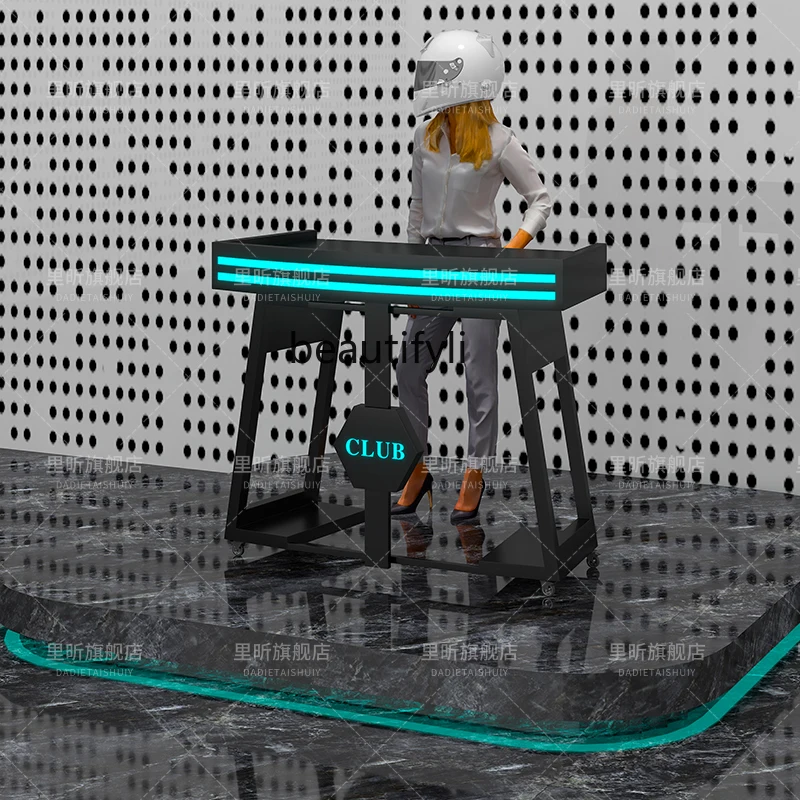 

Bar DJ DJing table, wrought iron stainless steel KTV party room, luminous DJ table, nightclub mobile DJing table customization