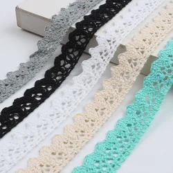 5/10Yards/Lot 2.0cm Lace Fabric 2022 Embroidered Cotton Lace Trims  Handmade Sewing Material Wedding Craft Scrapbook Decoration