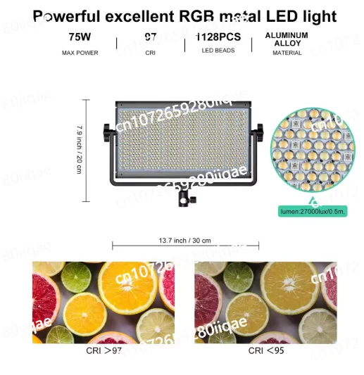 1500D  Video Light 75W Video Lighting Kit with Bluetooth Control Led Panel Light for Photography