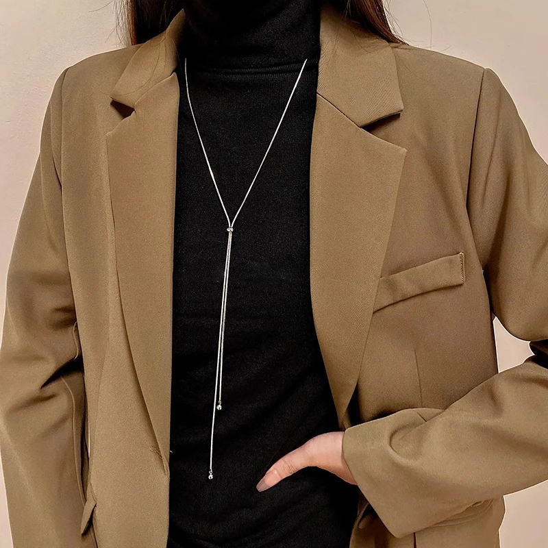 Vintage grüne Kristallperlen-Anhänger-Halskette für Frauen, minimalistische handgefertigte Perlen, lange verstellbare Halskette, Halskette, Schmuck – Detail 5