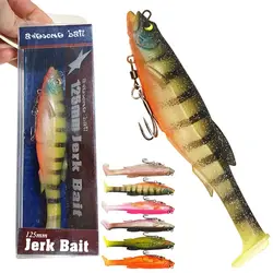1pcs 12.5cm 21g Soft Bait Big Shads Paddle Tail Artificial Lure Salwater Fishing Lure For Sea Bass Perch Zander Glide Bait
