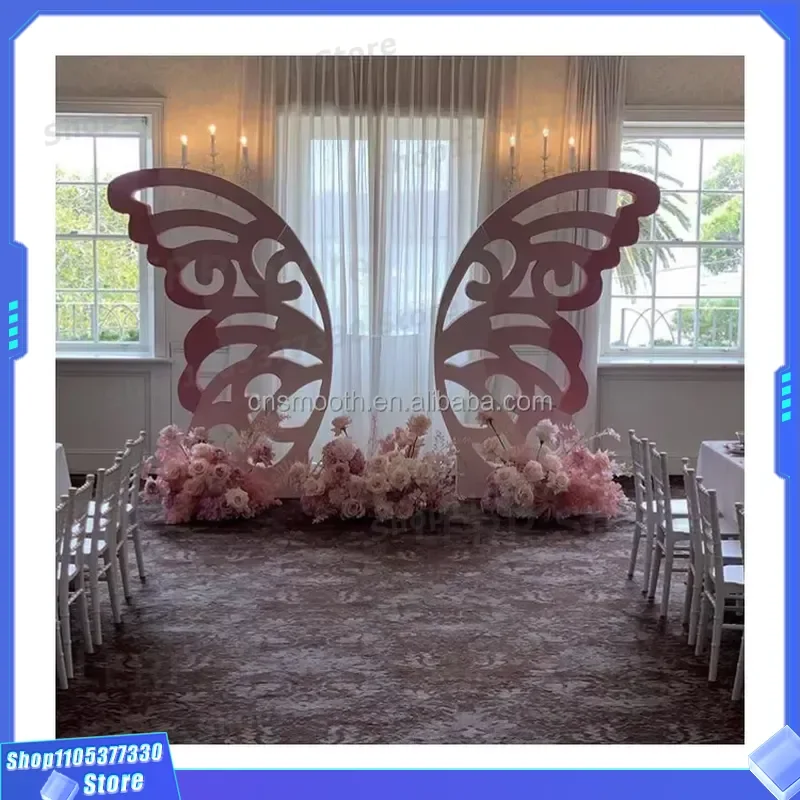 White Acrylic Butterfly Wall Background for Wedding Stage Decoration High Quality Party Backdrop Styling 2021 New Design