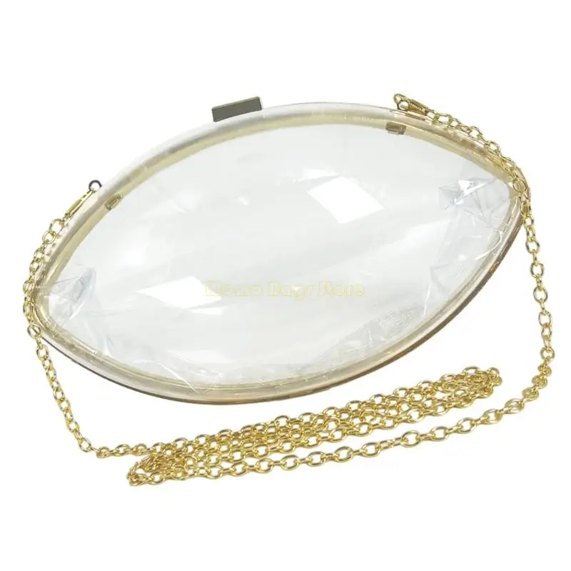 X90D براثن من الأكريليك الشفاف محافظ نسائية صغيرة حقيبة كروسبودي حقائب يد مسائية شفافة مع حقيبة كتف بحزام سلسلة ذهبية #3