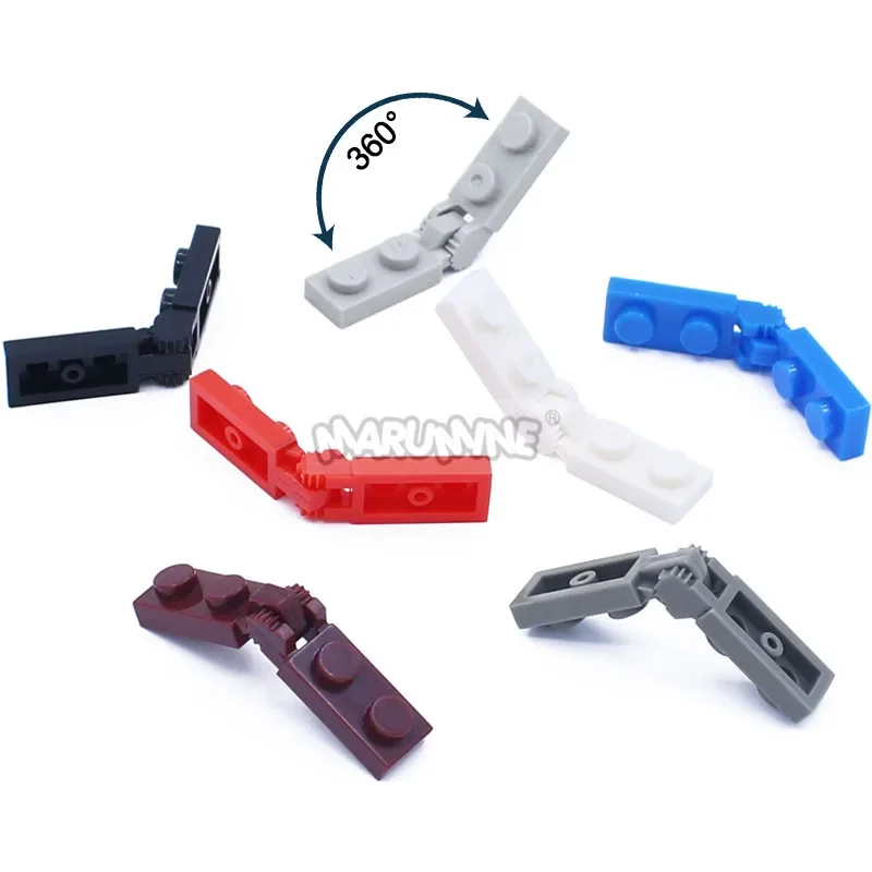 Marumine Build Block Changeover Catch 1x2 Hinge Plate 20PCS 44302 44301 Compatible MOC Technology Bricks DIY Parts Accessories