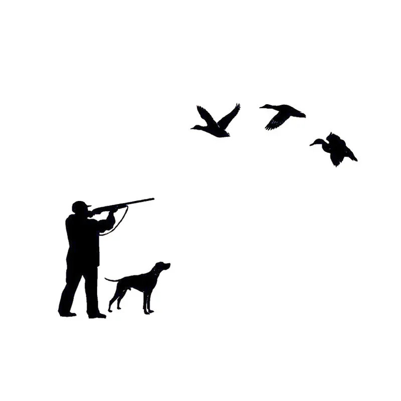 

Car Sticker Personality Duck Hunting Hunter Rifle Creative PVC Decal Car Sticker Waterproof Cover Scratch Black/white,20cm*14cm