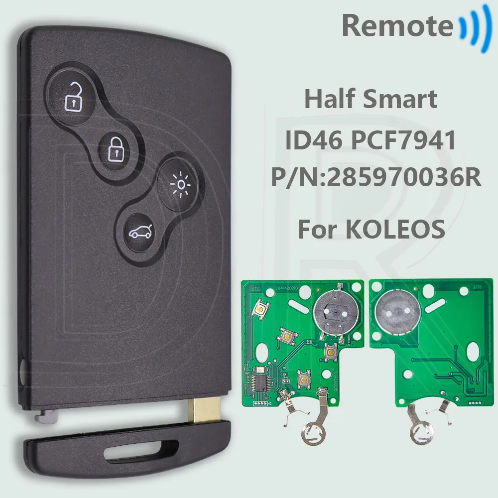 DR Half Smart/Handsfree ID46 4A PCF7953M Slimme Auto Afstandsbediening Sleutel Voor Renault Megane Laguna Grand Scenic fluence Clio IV Captur