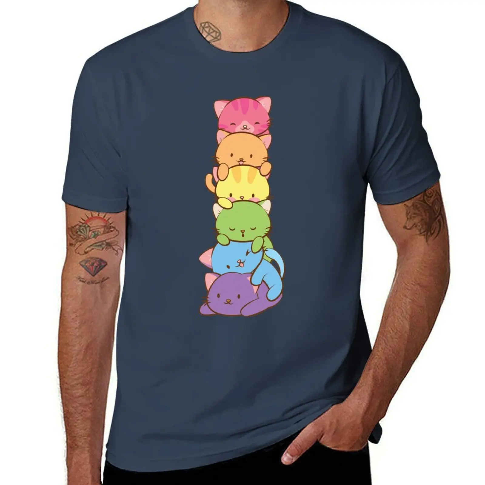 

Rainbow LGBT Cats Gay Flag Kawaii Pride T-Shirt Thanksgiving Day Tee Top