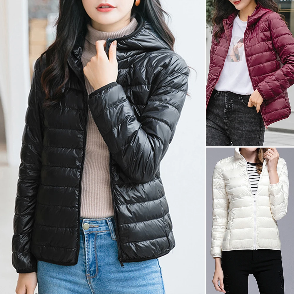 

Женские зимние пальто, модные короткие ультралегкие компактные пуховые пальто, женские пуховые теплые корейские облегающие парки, пуховые пальто