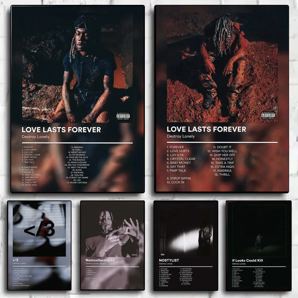 Singer D-Destroy Lonely Poster Modern  Wall Art Aesthetic Minimalist Bedroom Decor Cafe Home Gift