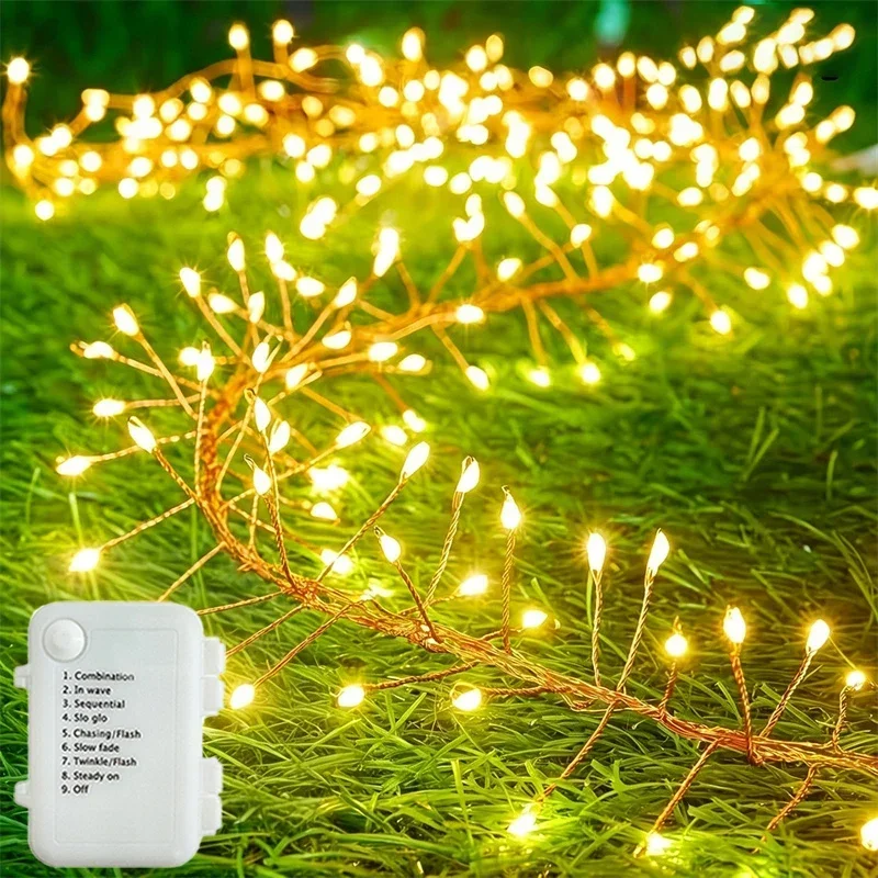Battery Powered Fairy LED Light String 1.5M/3M/6M/9M - 8 Mode Wedding Garland Lamp for Christmas New Year Holiday Decoration