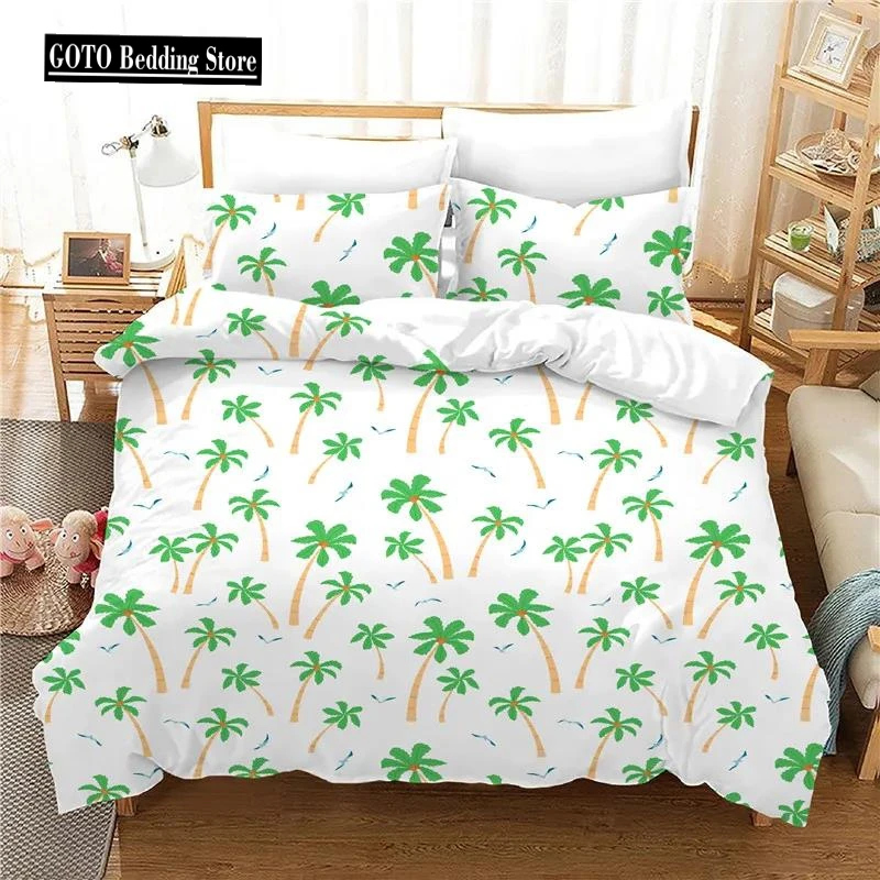 

Green Duvet Cover Set Rainforest Dekbedovertrek 240x220 BedSets High Quality Super Soft Comfortable Cotton Bedding Set King Size