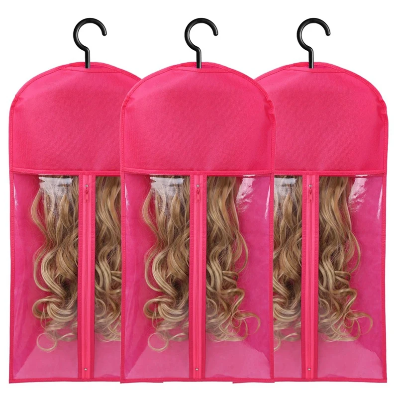 

3PCS Hair Extension Holder Wig Storage For Multiple Wigs Holder Wig Bags With Hanger Hair Extension Storage