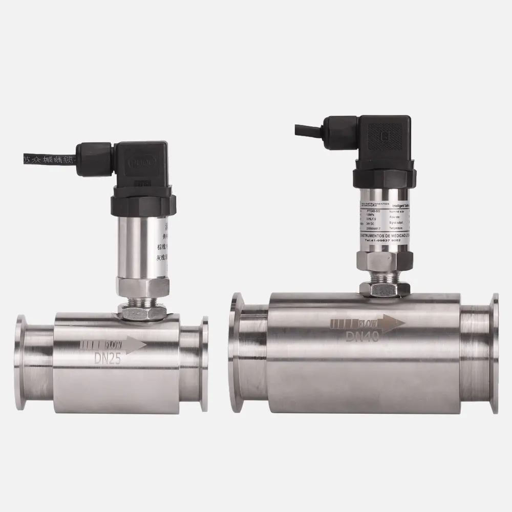 Stainless Steel Mounted Turbine Flowmeter For Water Liquid Gas-Tri Clamp OEM Customizable