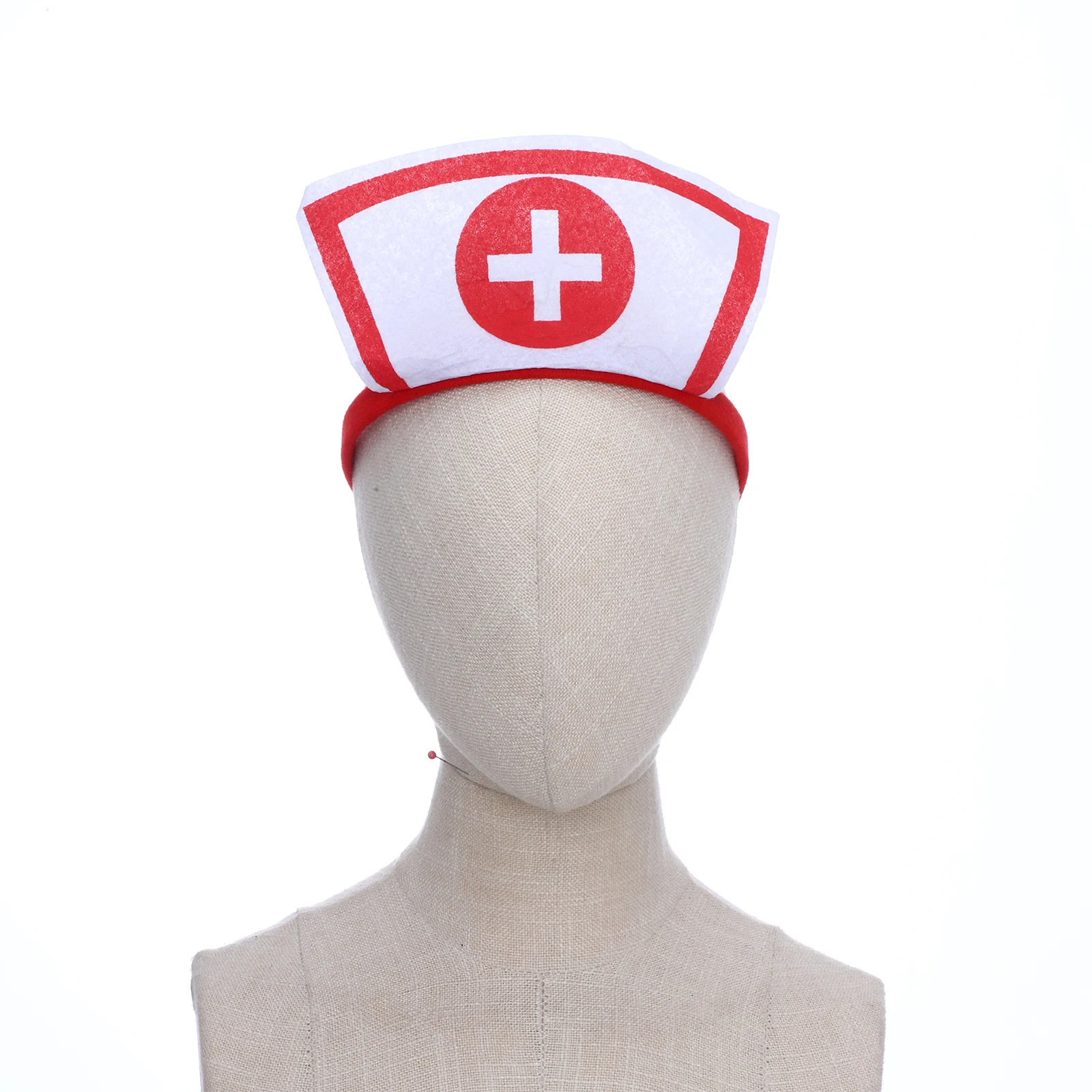 Womens Creative Nurse Hat Headband Character Fun Outfit Halloween Carnival Party Cosplay Accessories Cap Doctor Role Play PropS