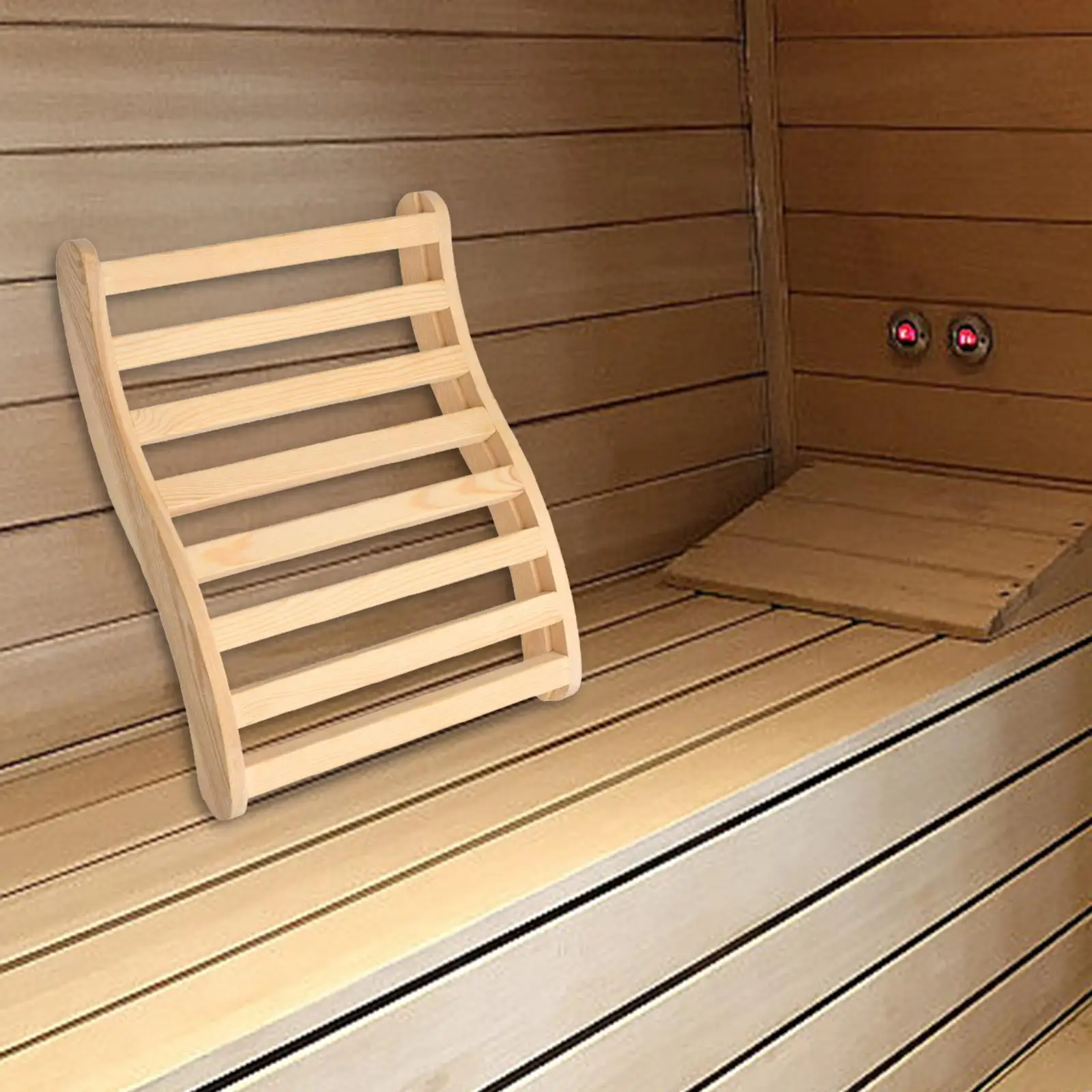 Sauna Backrest Pillow Ergonomic Backrest Sauna Accessories Sauna Chair Back Wooden for Sauna Barrel Sauna Bathing Steam Room