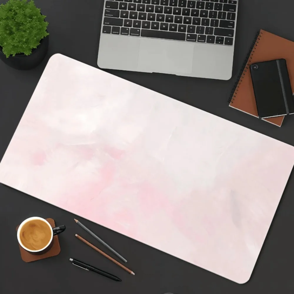CIFBUY Large Mouse Pad Rubber Non Slip Gaming Desk Mat Pink White Marble Pattern Art Office Laptop Keyboard Protector Accessory