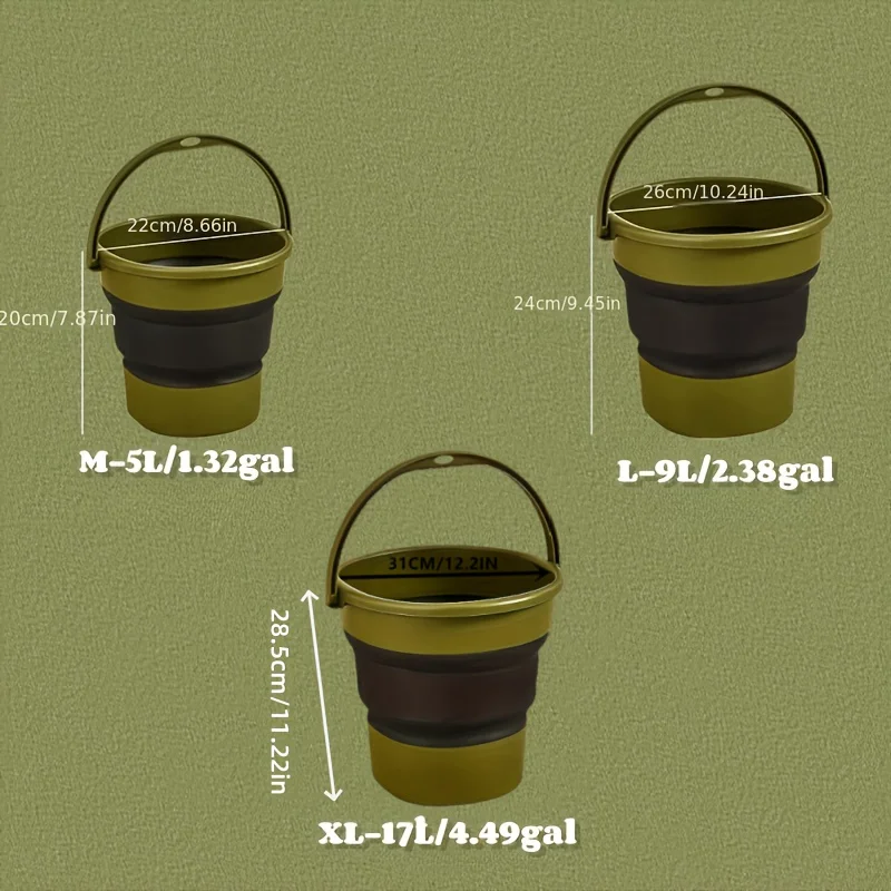 5L/9L/17L Collapsible Bucket Cleaning Mop Buckets for Household Outdoor Fishing Car Washing Tub Plastic Portable Camping Beach