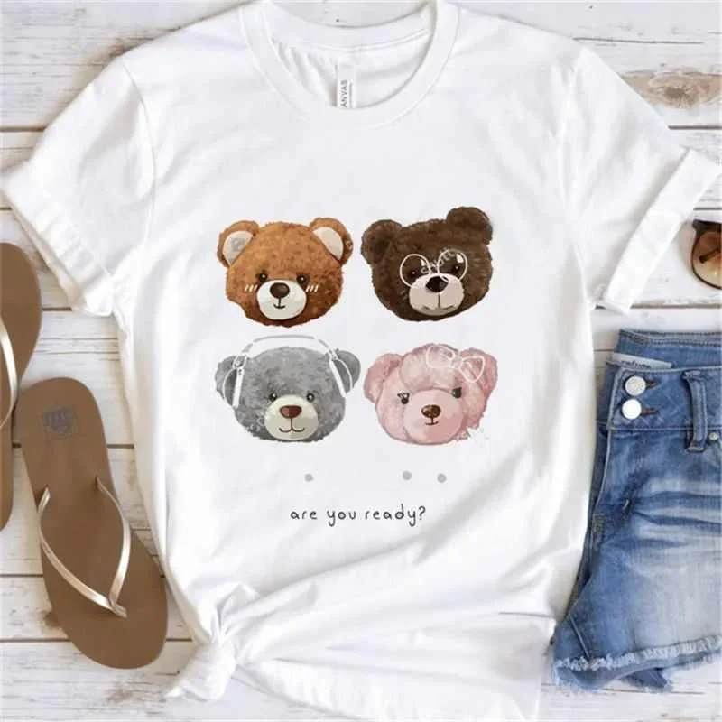 

Cute Bear ort-Sved Women's T-irt 209aphic Faionable Slim Fit UV Protection Long Pant Knot Nylon Material