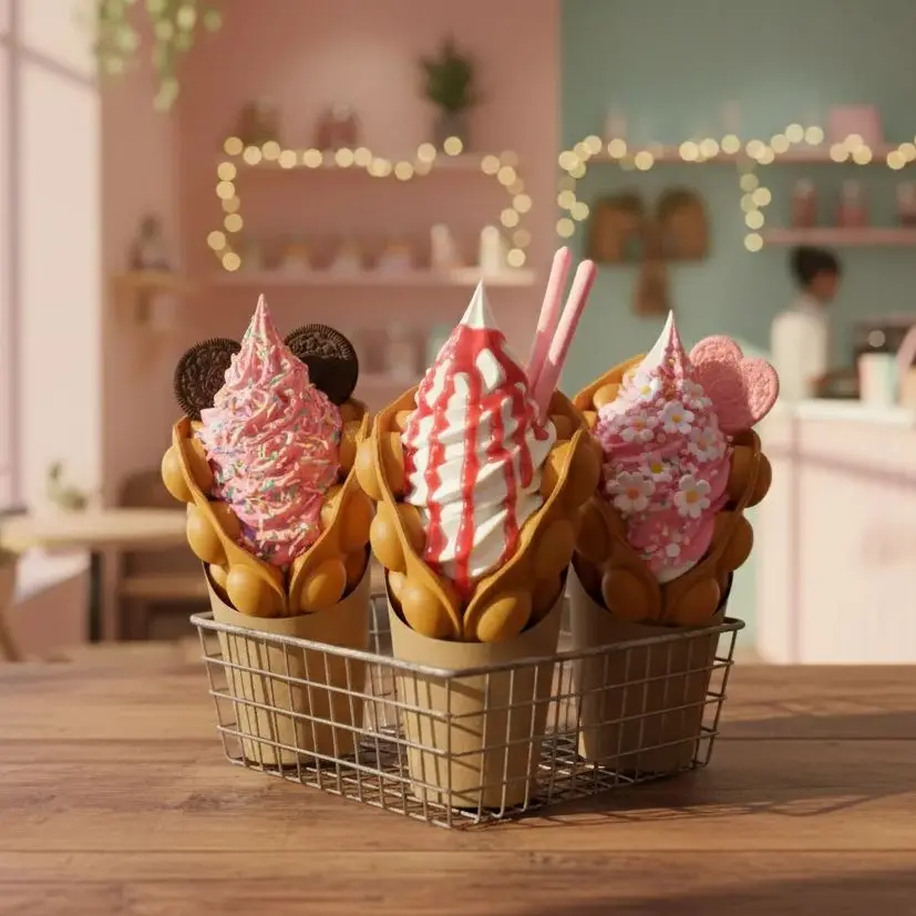 

Реалистичная модель вафельного яйца, имитация многоцветной кремовой опоры для витрины магазина, домашний декор, фотография