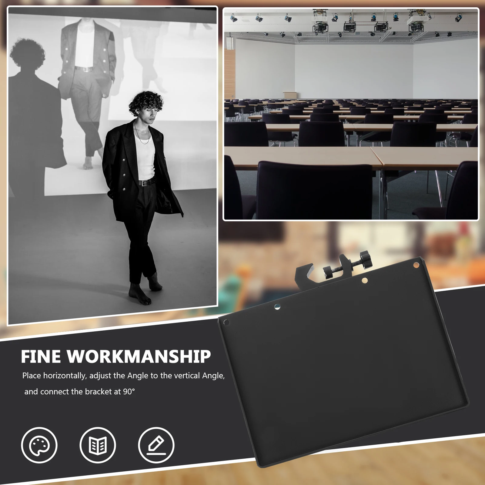 

2pcs Sound Card Tray Live Broadcast Microphone Stand Mount Bracket ABS Material Durable Multi-Functional Storage Black