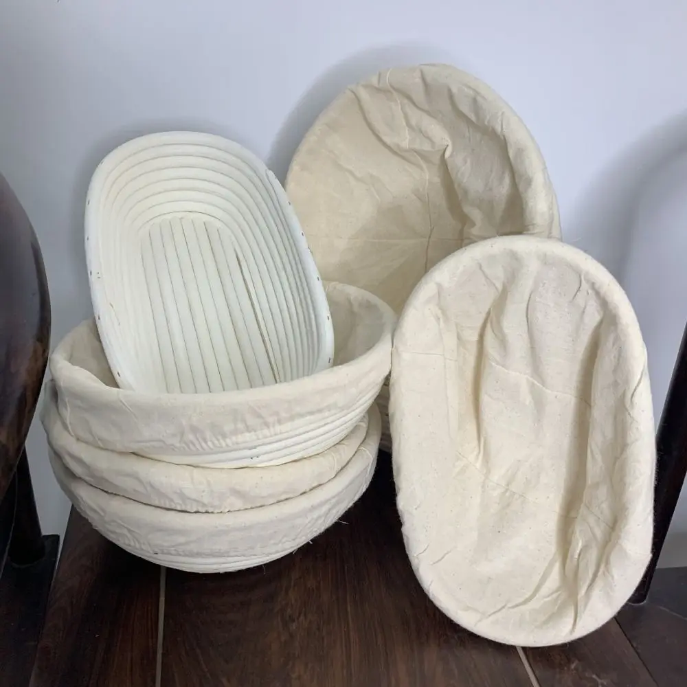 Oval Shape Bread Proofing Basket With Linen Liner Baking Tool Banneton Bread Basket Long Size Dough Basket Dough Proving