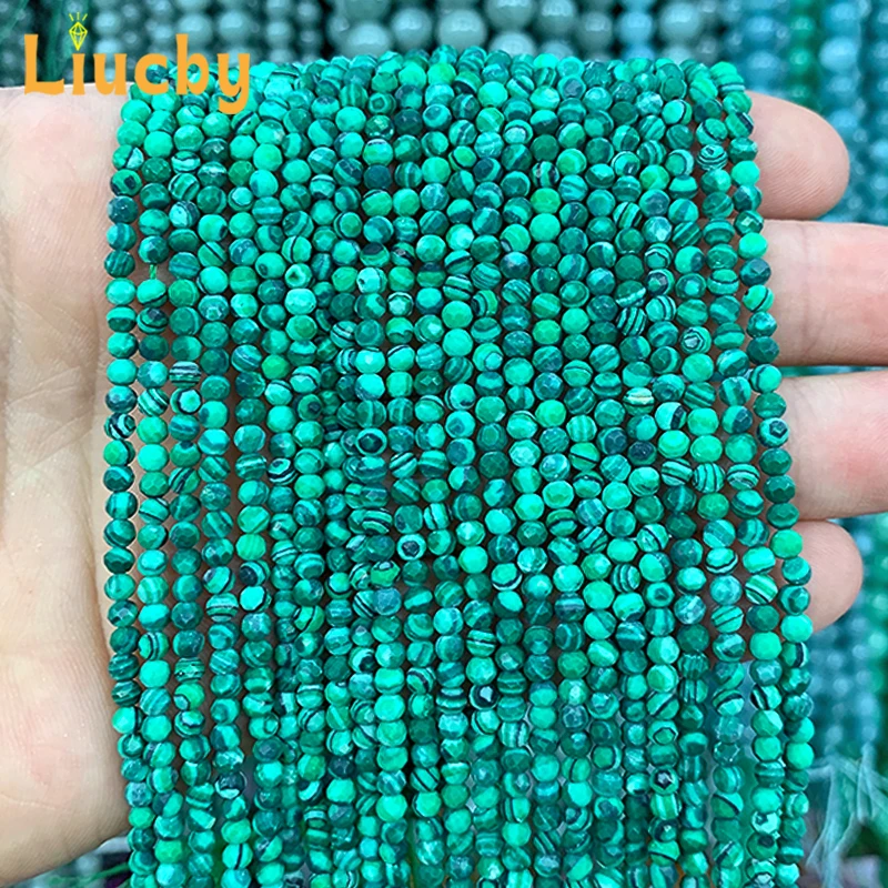 5A Quality Natural Stone Faceted Green Peacock diamond beads For Jewelry Making DIY Accessories Advanced sense 15