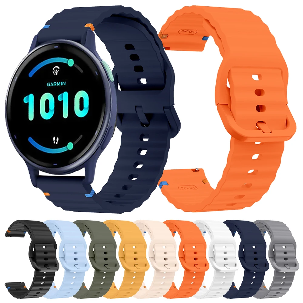 

Ремешок для часов 20 мм 22 мм для Garmin Venu 3 2 Forerunner 265 255 165 Approach S50, силиконовый ремешок-браслеты для Vivoactive 4 5 3 ремешок