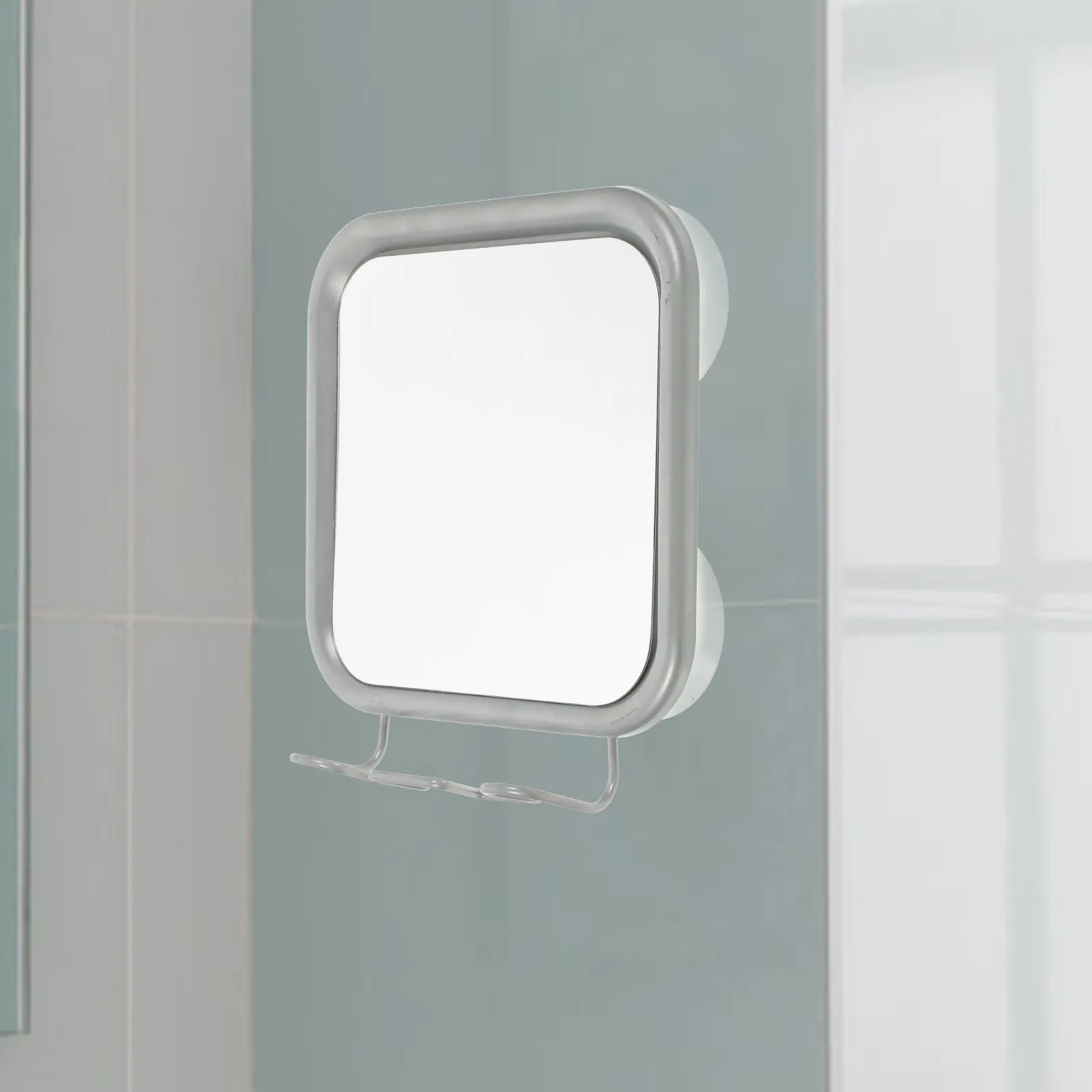 

Vanity Shower Mirror Wall Mounted Punch-Free Suction Cup Fogless Bathroom Shaving Mirror Bathroom Glass Tile Attach
