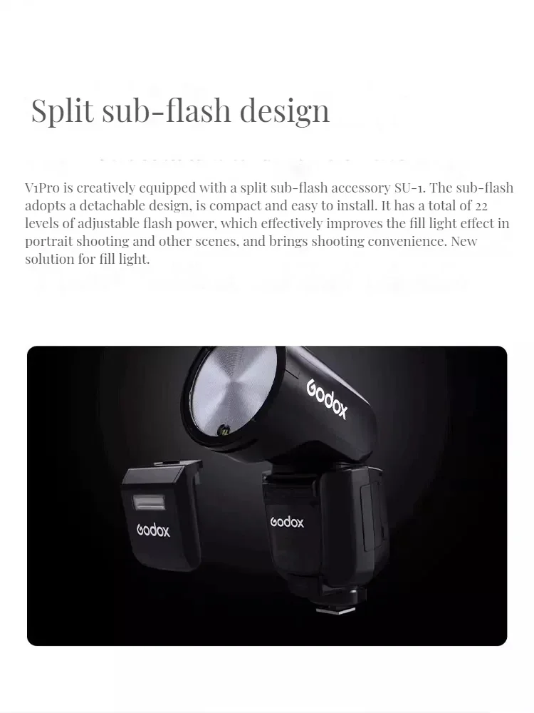 Godox V1 Pro V1Pro TTL Li-ion Round Head Camera Flash Wireless Transmission Speedlite Flash for Canon Nikon Sony Fuji Olympus