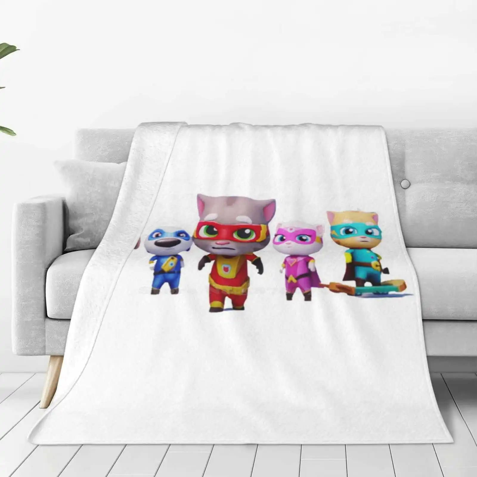 Talking Tom And Friends Are Hero T Shirt & Mask And Sticker Soft Warm Light Thin Blanket 2020 2022 2023 Series The Movie