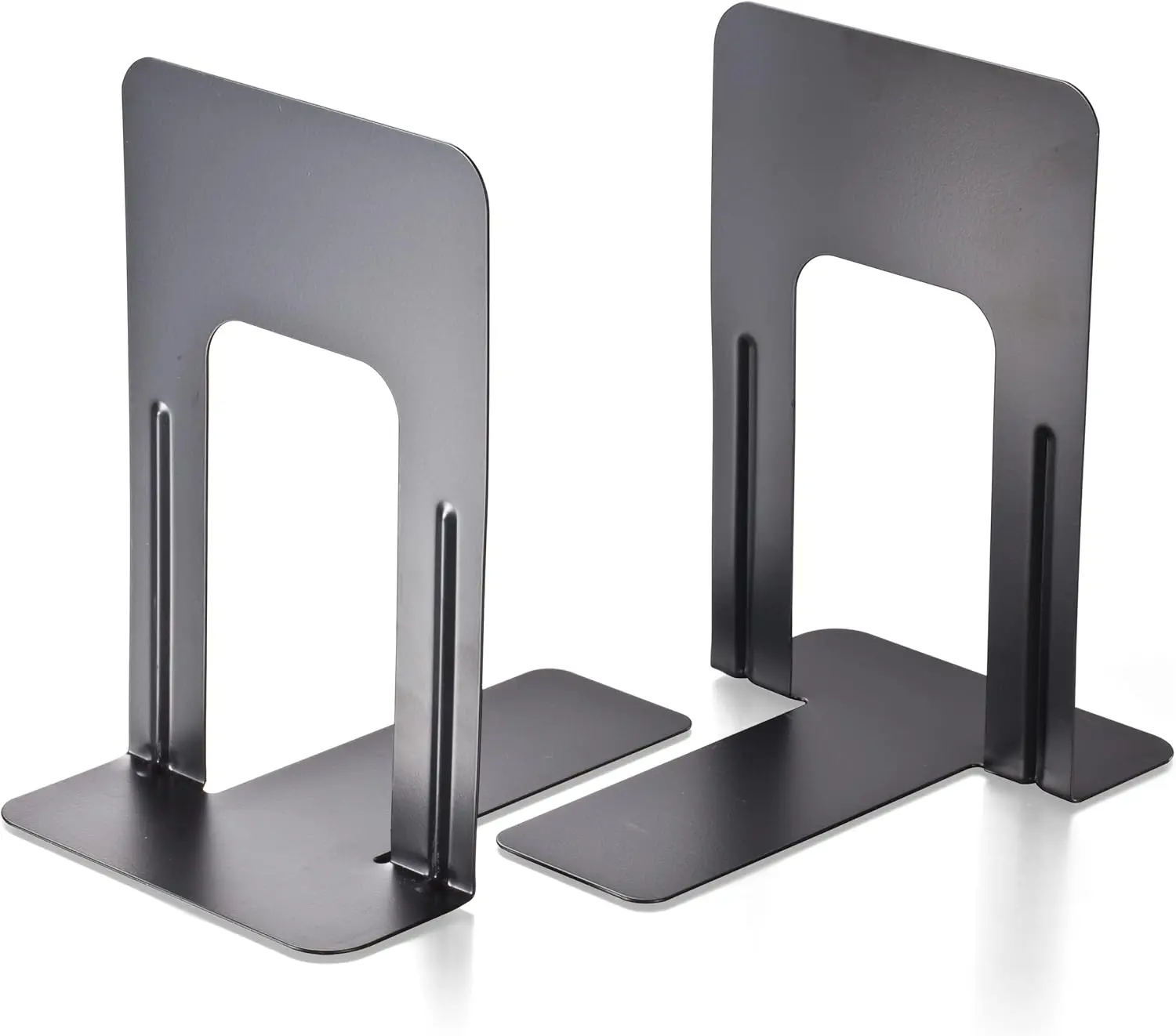 

Non-Skid Bookends, 9 Inch, Black, Durable Steel, Chip Proof Enamel, Padded Base