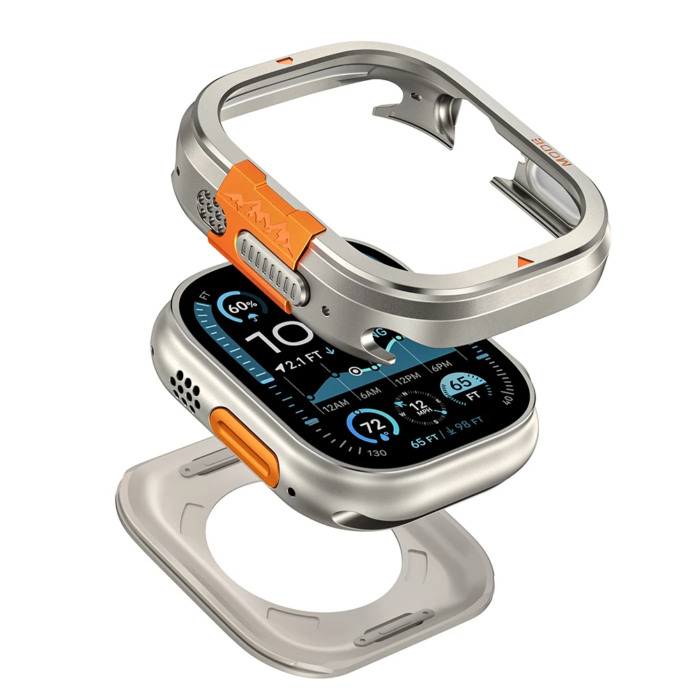 MEN Metal Case for Apple Watch Ultra 49mm Case Series 10 46mm Aluminum Alloy Cover for IWatch Ultra 49mm 10 46mm Bumper Frame