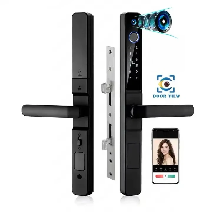 New Design WiFi Smart Door Waterproof Aluminum Sliding Door Steel Door Memory Card Cloud