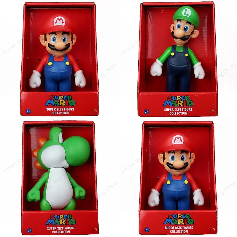 

Super Mario Bros Cute Doll Anime Figure Toy Mario Luigi Yoshi Peach Bowser Donkey Kong Model Collection Toys Dolls for Kids Gift