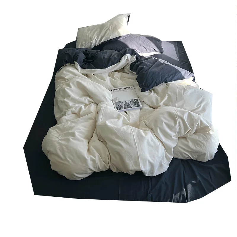 

New Ins style double split four piece bedding set, 1.2m bed, student dormitory 0.9m bed sheet, three piece set